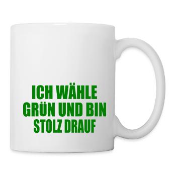 ich wähle grün und bin stolz darauf - Tasse - Weiß - Rechts