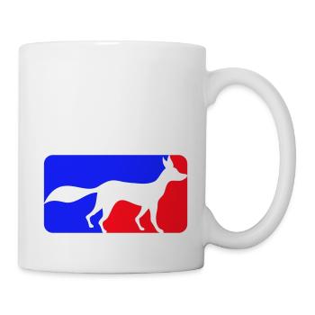 Fox Sport Logo Red Blue Symbol Silhouette Outline - Mug - white - Right