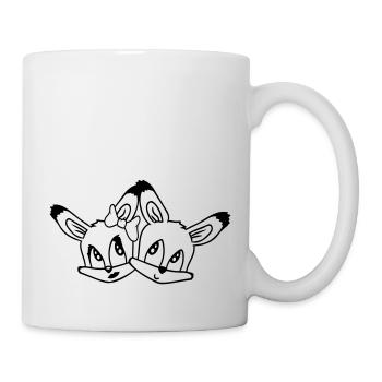 2 Foxes Couple In Love Two Friends Love Team Cute - Mug - white - Right