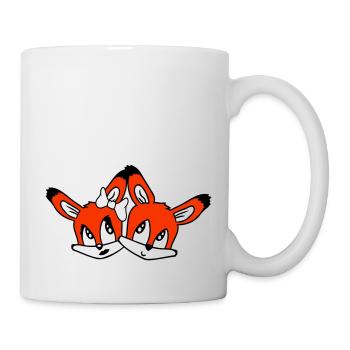 2 Foxes Couple In Love Two Friends Love Team Cute - Mug - white - Right