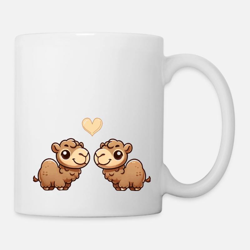 Chameau dessin animé amour - Mug blanc - blanc