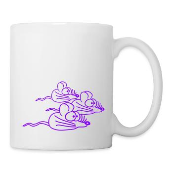 3 souris famille enfant maman papa parents trois amis - Mug blanc - blanc - Droite
