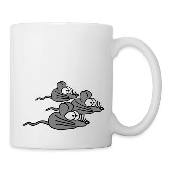 3 souris famille enfant maman papa parents trois amis - Mug blanc - blanc - Droite