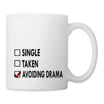 SINGLE noir blanc AVOIDING - Mug blanc - blanc - Droite