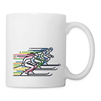 Ski Ski Sports d'hiver Coloré - Mug blanc - blanc - Droite