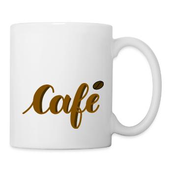 lettrage café - Mug blanc - blanc - Droite