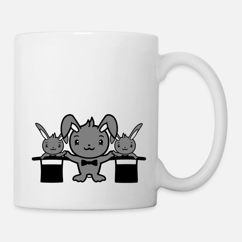 Hasen Zauberer Zylinder Hut Kinder 2 Babys zaubern - Tasse - Weiß