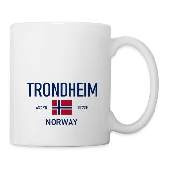 Trondheim - Norway - Coordinates - Flag - Mug - white - Right