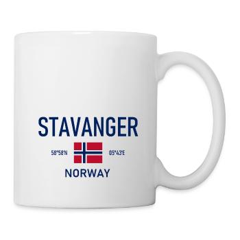 Stavanger - Norway - Coordinates - Flag - Mug - white - Right