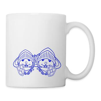 2 Bunnies Chevalier Épée Bouclier Armure Casque Héros - Mug blanc - blanc - Droite