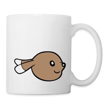 Bunny face peeking sideways profile side view - Mug - white - Right