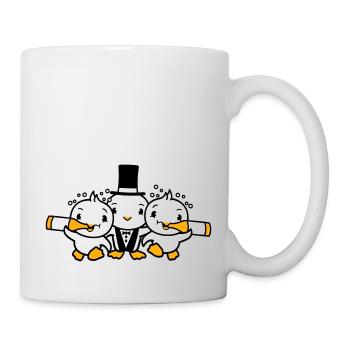 3 oiseaux équipe trois amis marié fête mari - Mug blanc - blanc - Droite