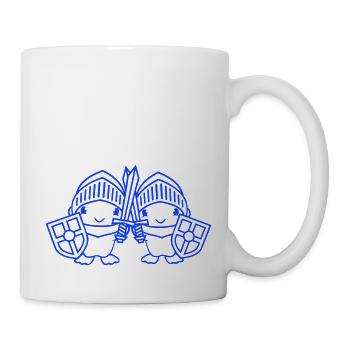 2 Ducks Knight Armor Sword Shield Helmet Fighter - Mug - white - Right