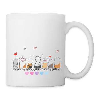 Katzenpfoten heben die Hände hoch - Tasse - Weiß - Rechts
