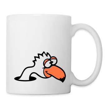 Bird Bottom Hole Funny Goofy Silly Confused Fun - Mug - white - Right