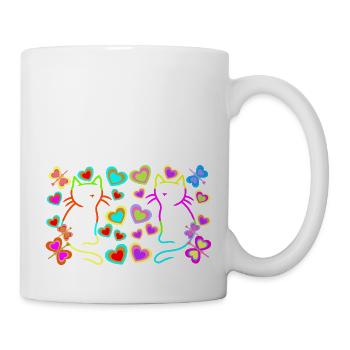 Summer Retro Cats Cat Colorful Summertime - Mug - white - Right
