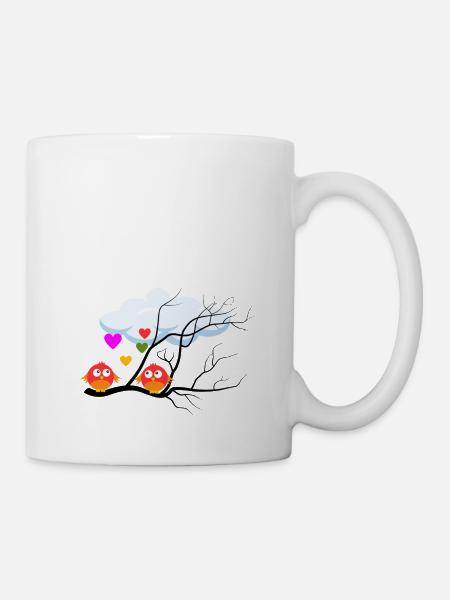 Vogerlliebe rosa rosa - Tasse - Weiß