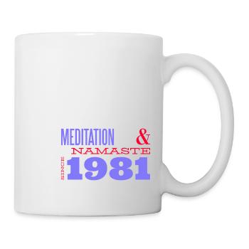 Meditieren seit 1981 - 44 Jahre innere Harmonie - Tasse - Weiß - Rechts