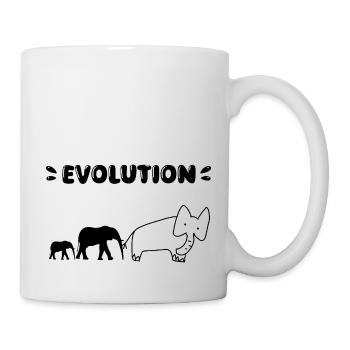 Die Evolution der Elefanten – Lustige Stadien der Evolution. - Tasse - Weiß - Rechts