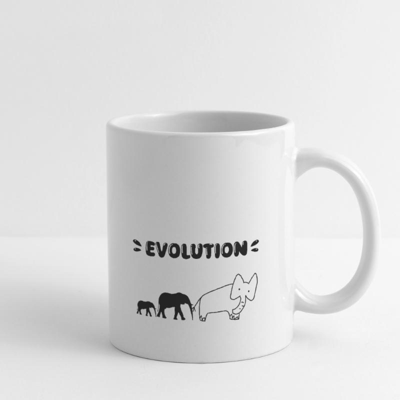 Die Evolution der Elefanten – Lustige Stadien der Evolution. Tasse