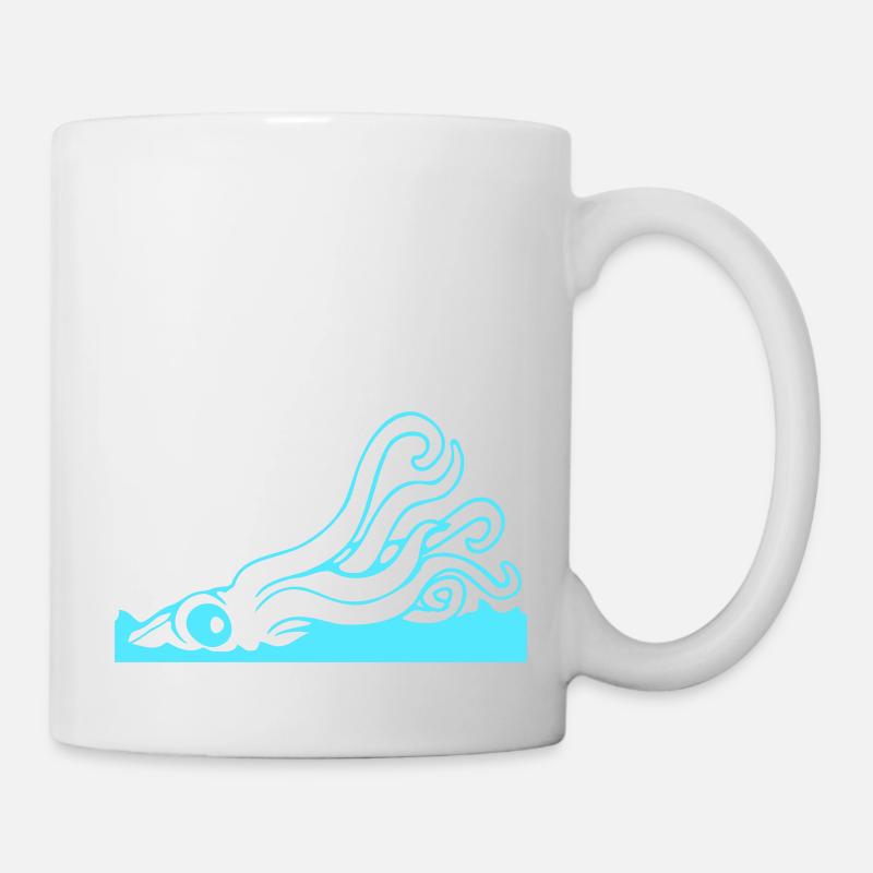 Krake Wasseroberfläche Tentakel Angriff Seemonster - Tasse - Weiß