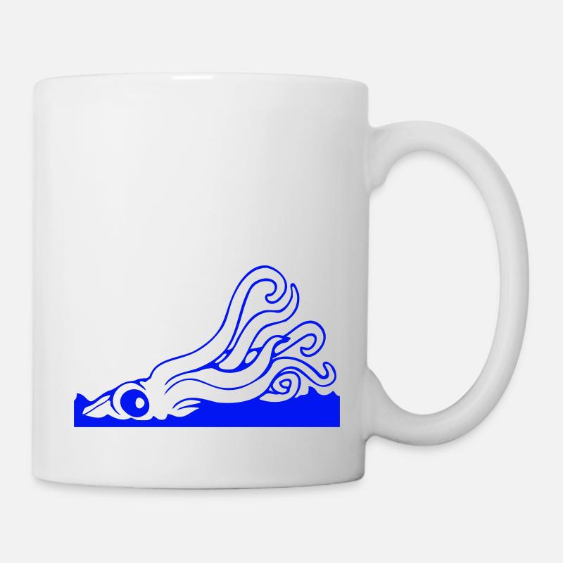 Krake Wasseroberfläche Tentakel Angriff Seemonster - Tasse - Weiß
