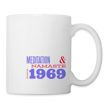 Meditieren seit 1969 - 56 Jahre heitere Weisheit - Tasse - Weiß - Rechts