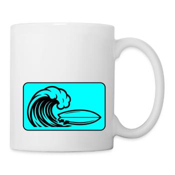 Surfbrett Welle - Tasse - Weiß - Rechts