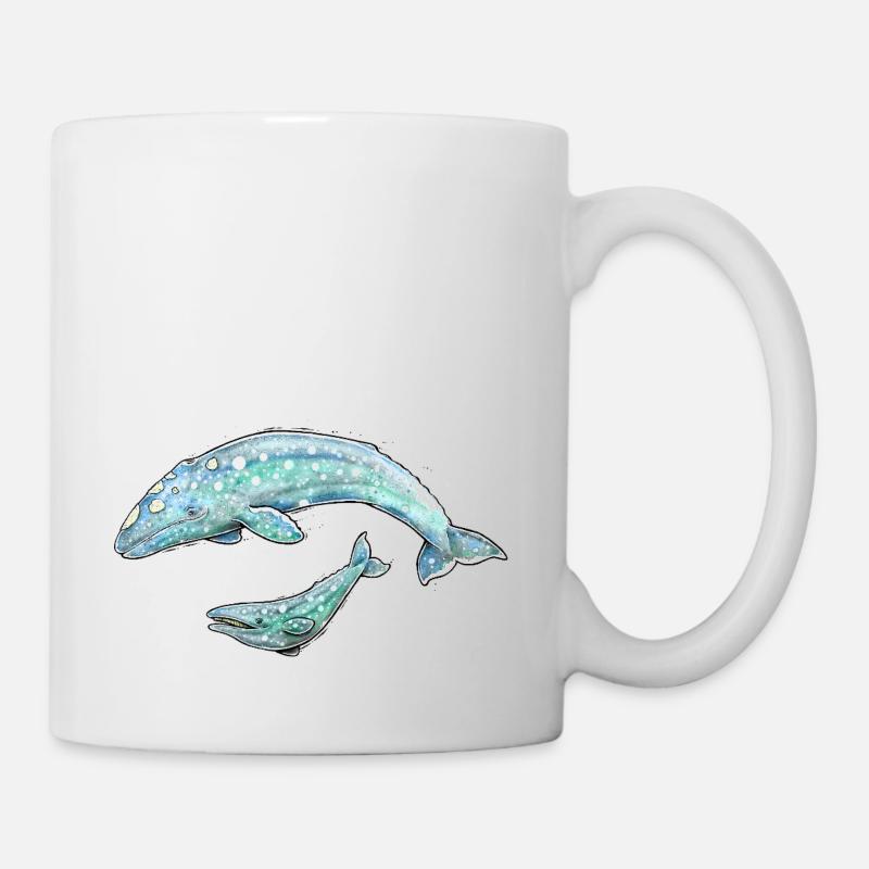 Baleine grise - Mug blanc - blanc