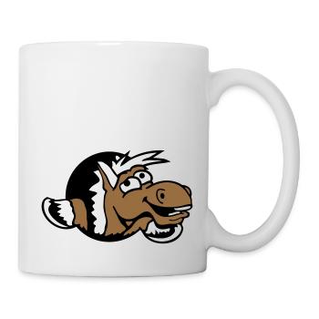 Cheval Drôle Fou Trou Rire Bande dessinée Équitation Fun - Mug blanc - blanc - Droite