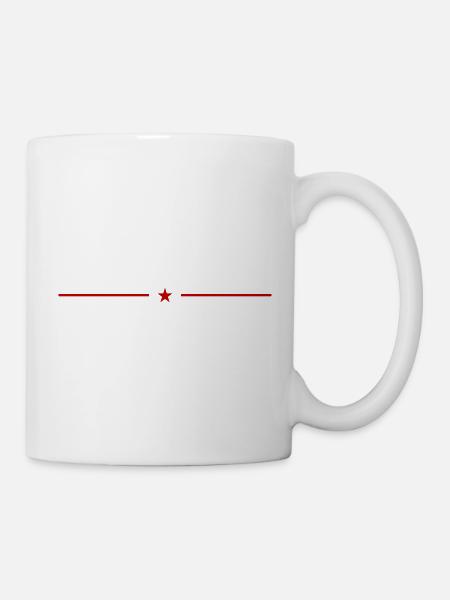 Linie Stern Symbol - Tasse - Weiß