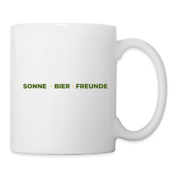 Sonne Bier FreundeT-Shirt–Frühlingsfest Biergarten - Tasse - Weiß - Rechts