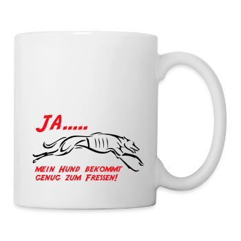 Mein Hund bekommt genug zu fressen - Tasse - Weiß - Rechts