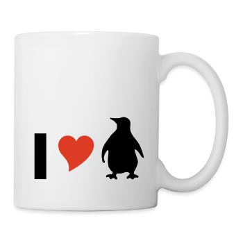 I love Pinguine - Tasse - Weiß - Rechts