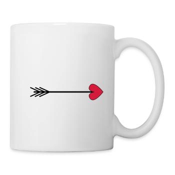 Pfeil Herzpfeil Geschenkidee Valentinstag liebe - Tasse - Weiß - Rechts