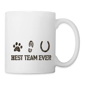 Chien équitation cheval et chien - Mug blanc - blanc - Droite