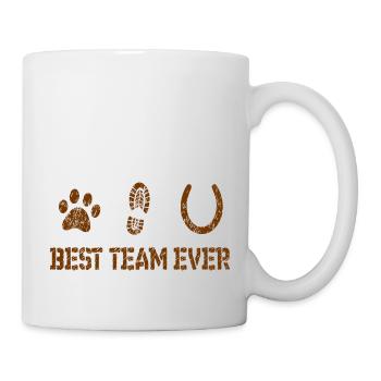Dog horse riding riding horse and dog - Mug - white - Right