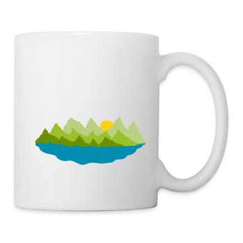 Landschaft - Bäume - See - Tasse - Weiß - Rechts