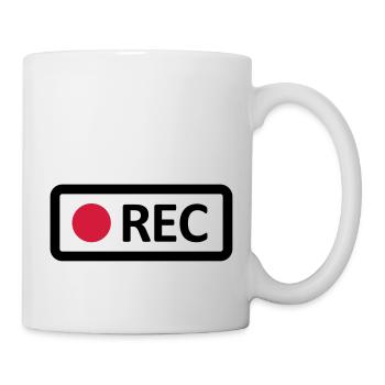 Bouton d’enregistrement REC de la caméra. Enregistrer, live, rec - Mug blanc - blanc - Droite
