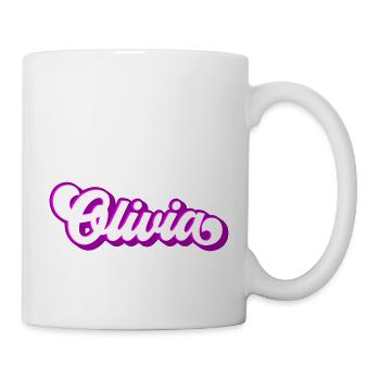 Farben änderbar | Olivia Schöner Mädchen Name - Tasse - Weiß - Rechts