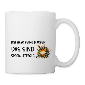 keine Macken Special Effects lustiger Spruch - Tasse - Weiß - Rechts