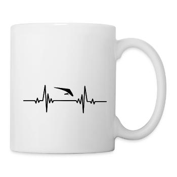 Heartbeat cerf-volant volant - Mug blanc - blanc - Droite