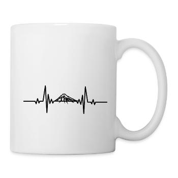 Heartbeat kleiner schneebedeckter Berg - Tasse - Weiß - Rechts