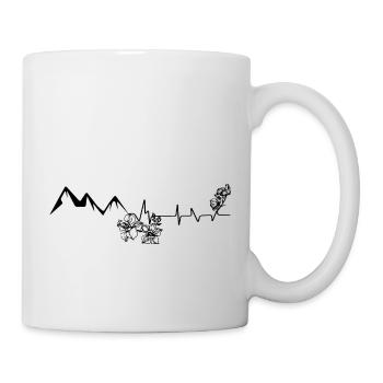 Fleur - Battement de cœur - Montagne - (5) - Mug blanc - blanc - Droite