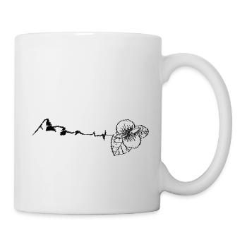 Fleur - Battement de cœur - Montagne - (9) - Mug blanc - blanc - Droite