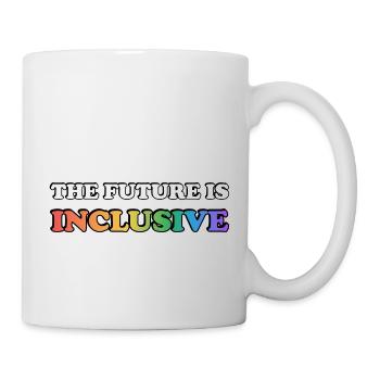 Die Zukunft ist inklusiv LGBT Pride Regenbogen - Tasse - Weiß - Rechts