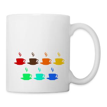 bunte Kaffee Tassen - Tasse - Weiß - Rechts