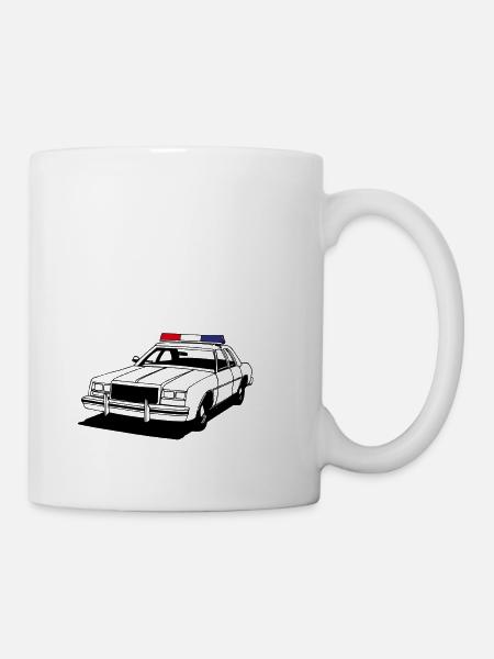 Police Car II - Tasse - Weiß