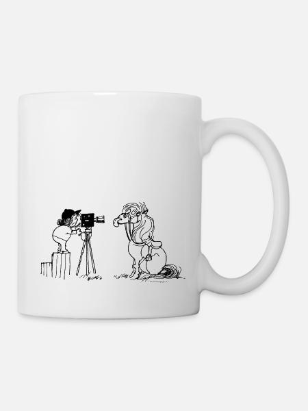 Thelwell Pony beim Fotoshooting - Tasse - Weiß