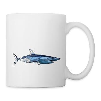 Hai | Low Poly - Tasse - Weiß - Rechts